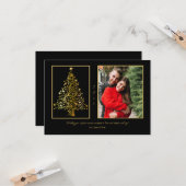 Sterrenkerstboom foto plat Wenskaart Kaart (Voorkant / Achterkant in situ)