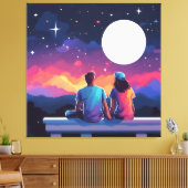 Sterrenkijken Paar Canvas Afdruk (Insitu (Woonkamer))