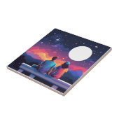 Sterrenkijken Paar Tegeltje (Zijkant)