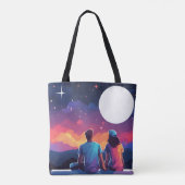 Sterrenkijken Paar Tote Bag (Achterkant)