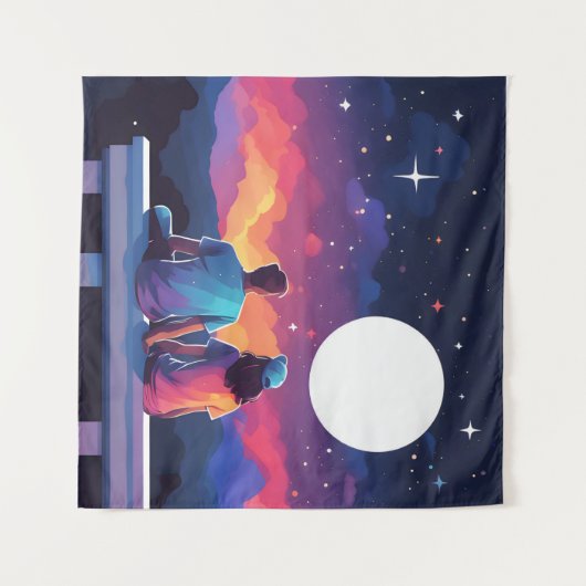 Sterrenkijken Paar Wandkleed (Voorkant (horizontaal))