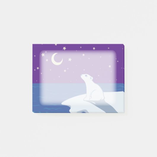 Sterrenkijken Polar Beer Cub Art Post-it® Notes (Voorkant)