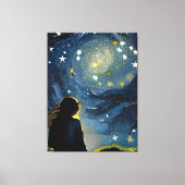 Sterrenkijkende vrouw canvas afdruk (Voorkant)