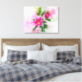 Sterrenkijker Lelie bloem waterverf - wb 02 Canvas Afdruk (Insitu (Slaapkamer))