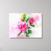 Sterrenkijker Lelie bloem waterverf - wb 02 Canvas Afdruk (Voorkant)