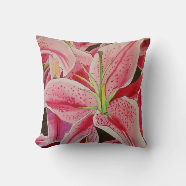 Sterrenkijker roze lelie bloem kussen (Voorkant)