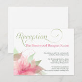 Sterrenkijker Roze & Witte Bloemen Bruiloftsrecept Informatiekaartje (Voorkant / Achterkant)