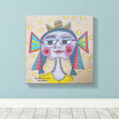 "Sterrenkind" grillig gezicht Canvas Afdruk (Insitu (Houten vloer))