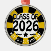 Sterrenklasse van Afstuderen 2026 Metalen Ornament (Voorkant)