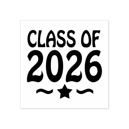 Sterrenklasse van Afstuderen 2026 Rubberstempel (Afrduk)