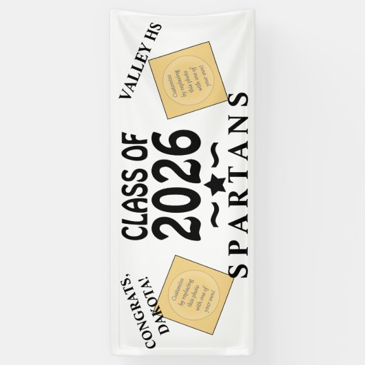 Sterrenklasse van Afstuderen 2026 Spandoek (Verticaal)