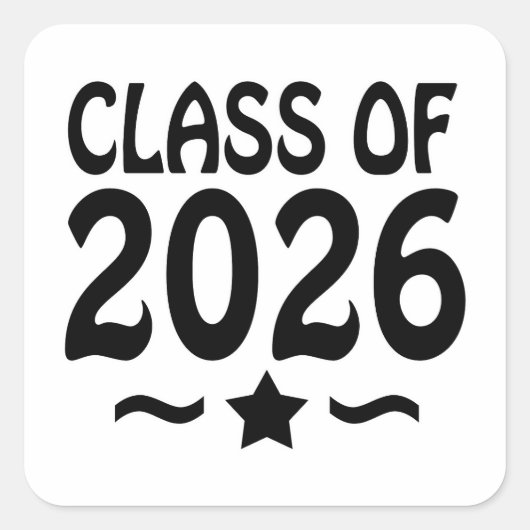 Sterrenklasse van Afstuderen 2026 Vierkante Sticker (Voorkant)