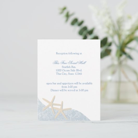 Sterrenkleurige Trouwreceptie Informatiekaartje (Staand voorkant)