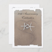 Sterrenkleurige uitnodigingen voor jubileumfeest (Voorkant / Achterkant)