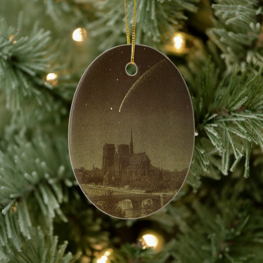  sterrenkunde, Donati-komeet boven Parijs in 1858 Keramisch Ornament (Boom)