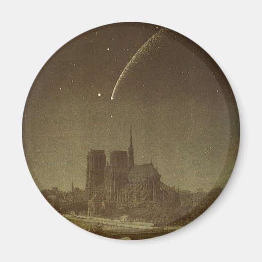 sterrenkunde, Donati-komeet boven Parijs in 1858 Magneet (Voorkant)