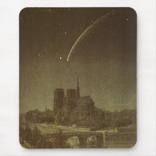  sterrenkunde, Donati-komeet boven Parijs in 1858 Muismat (Voorkant)