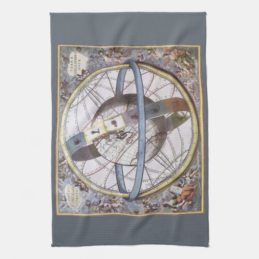  sterrenkunde, hemels door Andreas Cellarius Theedoek (Verticaal)