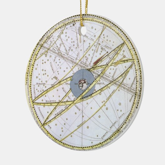  sterrenkunde, komeetpad door Matthaeus Seutter Keramisch Ornament (Links)