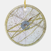  sterrenkunde, komeetpad door Matthaeus Seutter Keramisch Ornament (Achterkant)