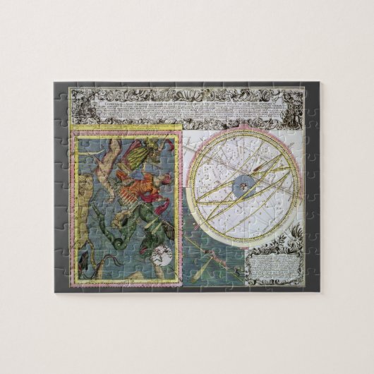  sterrenkunde, komeetpad door Matthaeus Seutter Legpuzzel (Horizontaal)