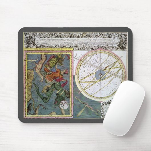  sterrenkunde, komeetpad door Matthaeus Seutter Muismat (Met muis)