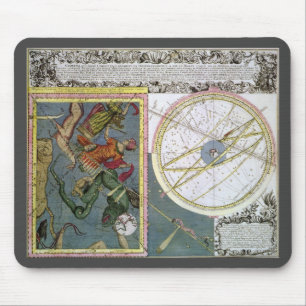  sterrenkunde, komeetpad door Matthaeus Seutter Muismat