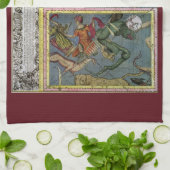  sterrenkunde, komeetpad door Matthaeus Seutter Theedoek (Gevouwen)