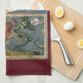  sterrenkunde, komeetpad door Matthaeus Seutter Theedoek (Quarter Fold)