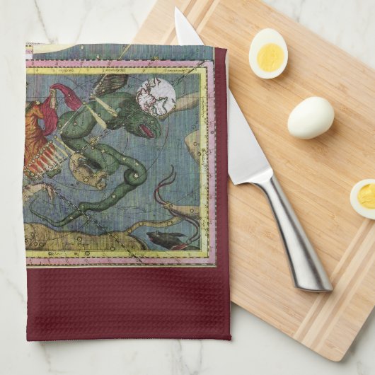  sterrenkunde, komeetpad door Matthaeus Seutter Theedoek (Quarter Fold)