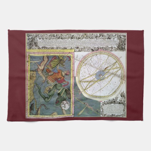  sterrenkunde, komeetpad door Matthaeus Seutter Theedoek (Horizontaal)