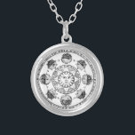 sterrenkunde Zodiac Wheel Zilver Vergulden Ketting<br><div class="desc">lijntekening van sterrenkunde dierenriem.</div>