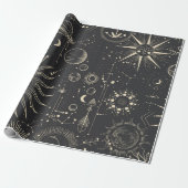 sterrenkundepatroon cadeaupapier (Uitgerold)