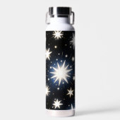Sterrenlicht barst ,stralend kosmisch patroon waterfles (Voorkant)