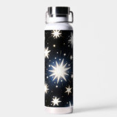 Sterrenlicht barst ,stralend kosmisch patroon waterfles (Achterkant)