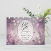 Sterrenlicht Betovering in Bloom Bruiloft Save The Date (Staand voorkant)