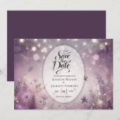 Sterrenlicht Betovering in Bloom Bruiloft Save The Date (Voorkant / Achterkant)