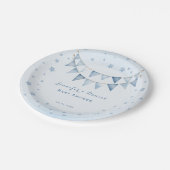 Sterrenlicht Blauw Schattige Baby shower Garland Papieren Bordje (Gekanteld)