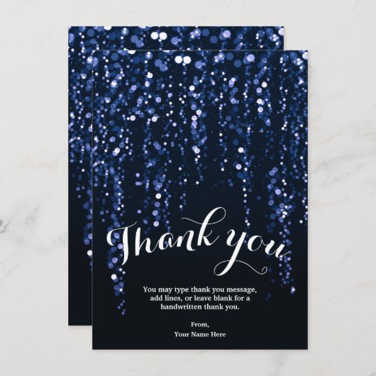 Sterrenlicht blauw Violet Bedankt Kaart (Voorkant / Achterkant)