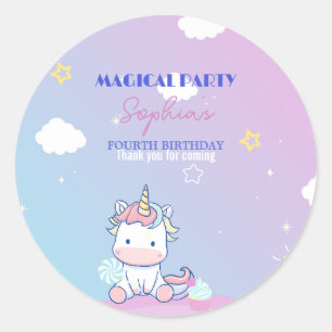 Sterrenlicht Eenhoorn Verjaardagssticker Ronde Sticker