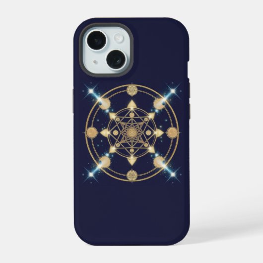Sterrenlicht Geometrie – De Code van Oneindigheid iPhone 15 Case (Achterkant)