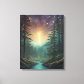 Sterrenlicht in de Bossen bergstroom Canvas Afdruk (Voorkant)
