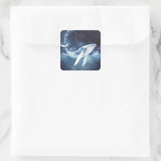 Sterrenlicht pad van de bultrug vierkante sticker (Tas)