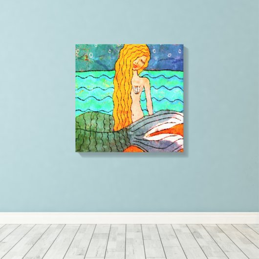 Sterrenlicht Zeemeermin Abstracte Kunst Canvas Pri (Insitu (Houten vloer))