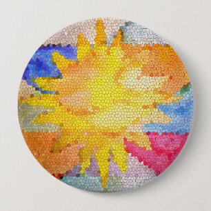 Sterrenlicht Zon Helder Gelukkig Kleurrijk Ster Zo Ronde Button 4,0 Cm