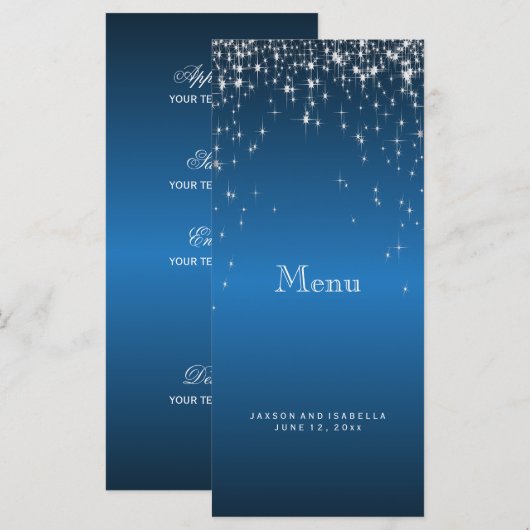 Sterrenlichten in blauw - Menu (Voorkant / Achterkant)