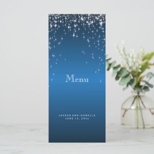 Sterrenlichten in blauw - Menu (Staand voorkant)