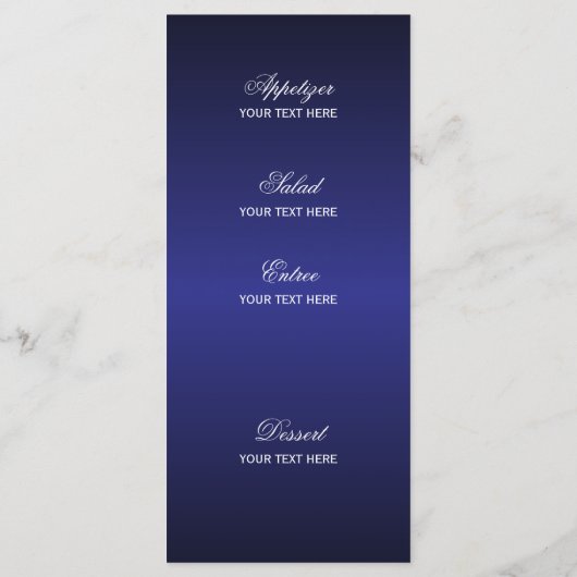 Sterrenlichten in donkerblauw - Menu (Achterkant)