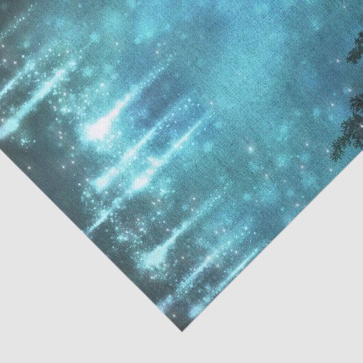 Sterrenlichten Rustieke dennenbomen Landelijke ver Tissuepapier (Detail)