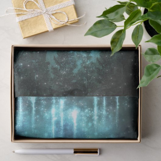 Sterrenlichten Rustieke dennenbomen Landelijke ver Tissuepapier (Geschenk)